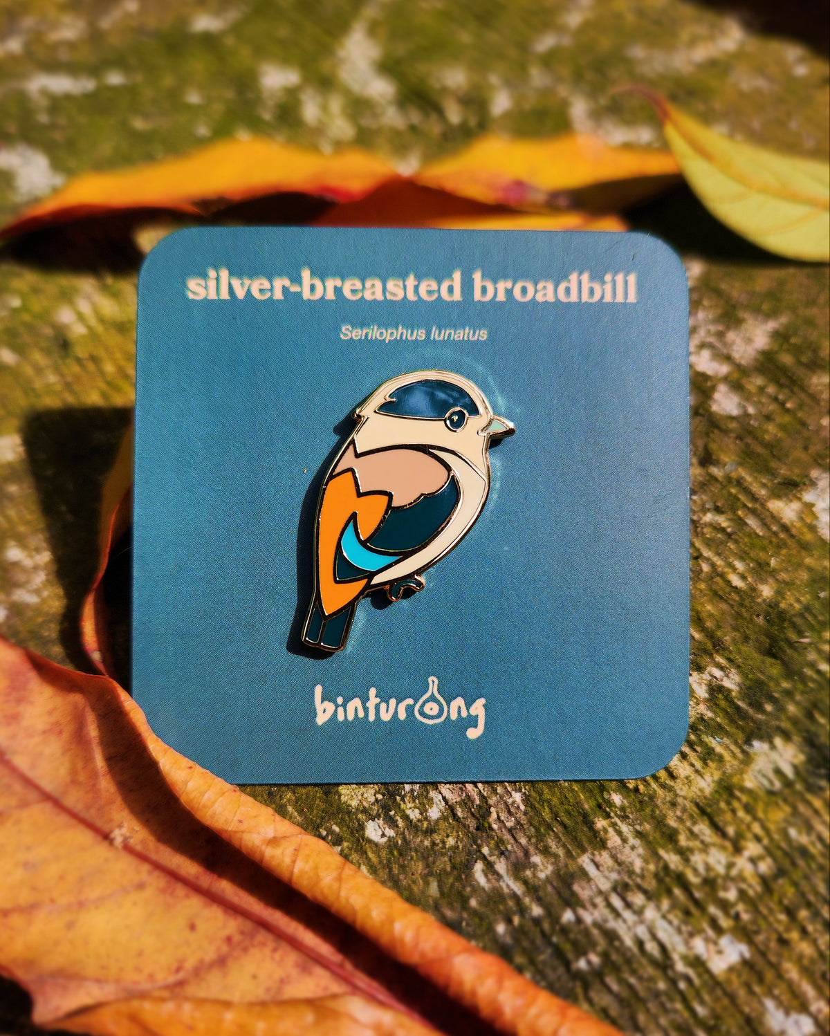 Silver-breasted Broadbill Enamel Pin