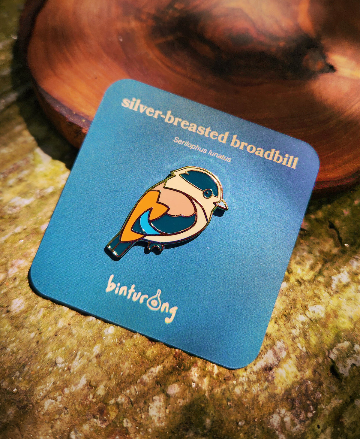 Silver-breasted Broadbill Enamel Pin