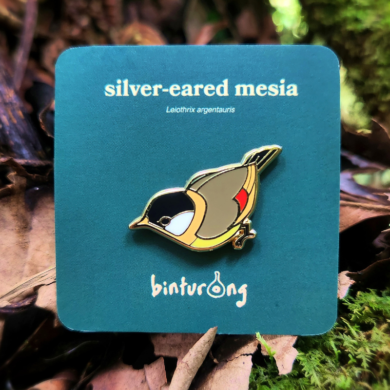 Silver-eared Mesia Enamel Pin