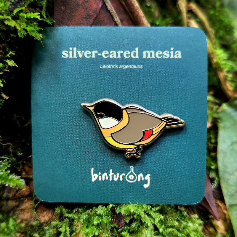 Silver-eared Mesia Enamel Pin