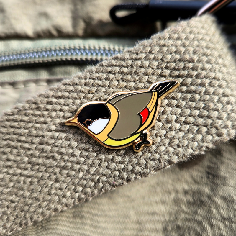 Silver-eared Mesia Enamel Pin